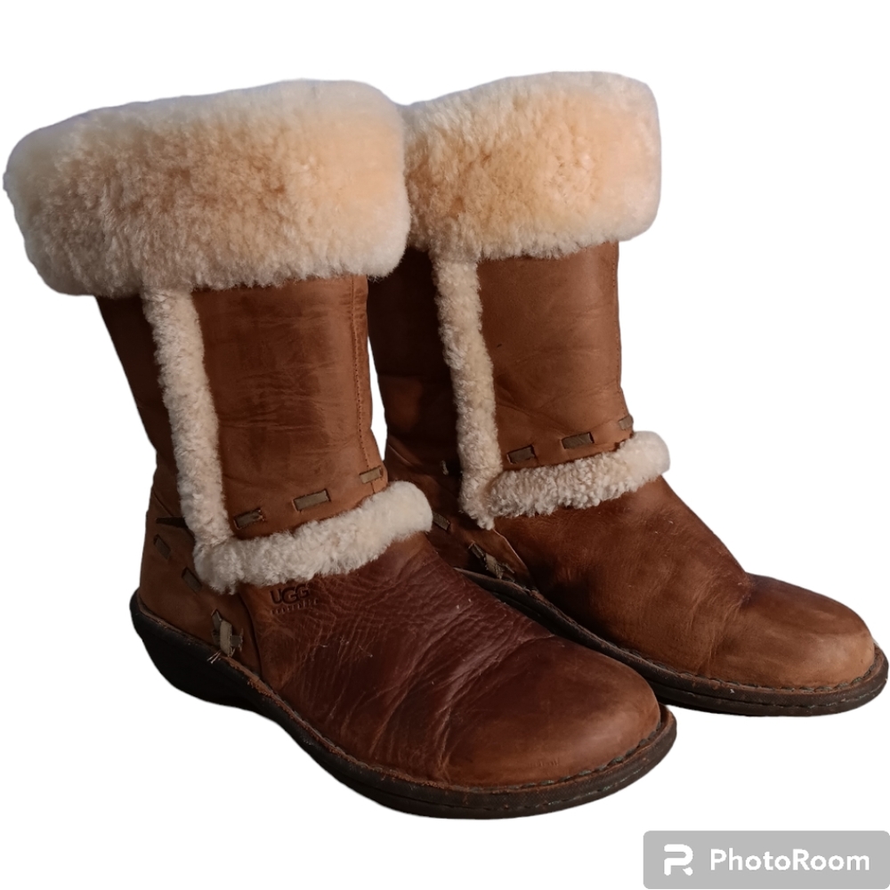 UGG Brown and Cream Winter Boots